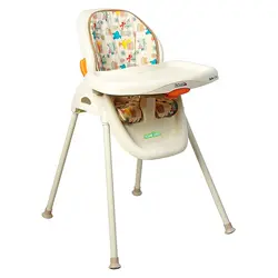 Recline-and-dine high chair in the color white